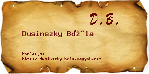 Dusinszky Béla névjegykártya