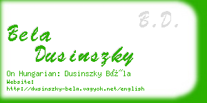 bela dusinszky business card